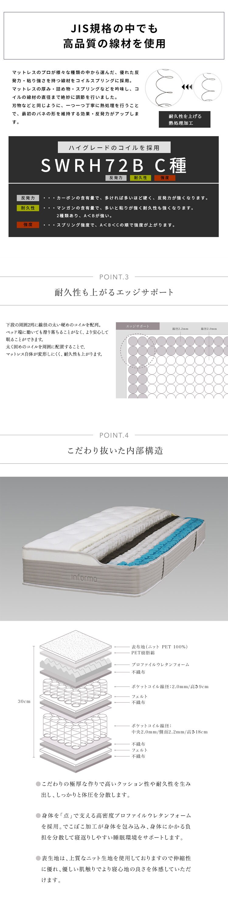 マットレスEXE-300 S 【時間指定不可】【代引不可】【同梱不可】【プラザセレクト】2