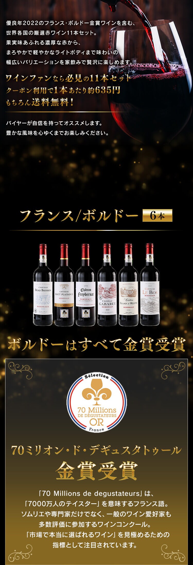 【9820円OFFクーポン配布中！】フランス金賞ワインと世界の赤ワイン 11本セット2