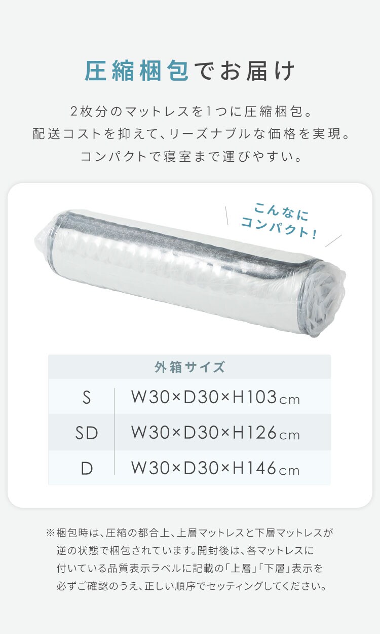 二層タイプマットレス S PC2 6