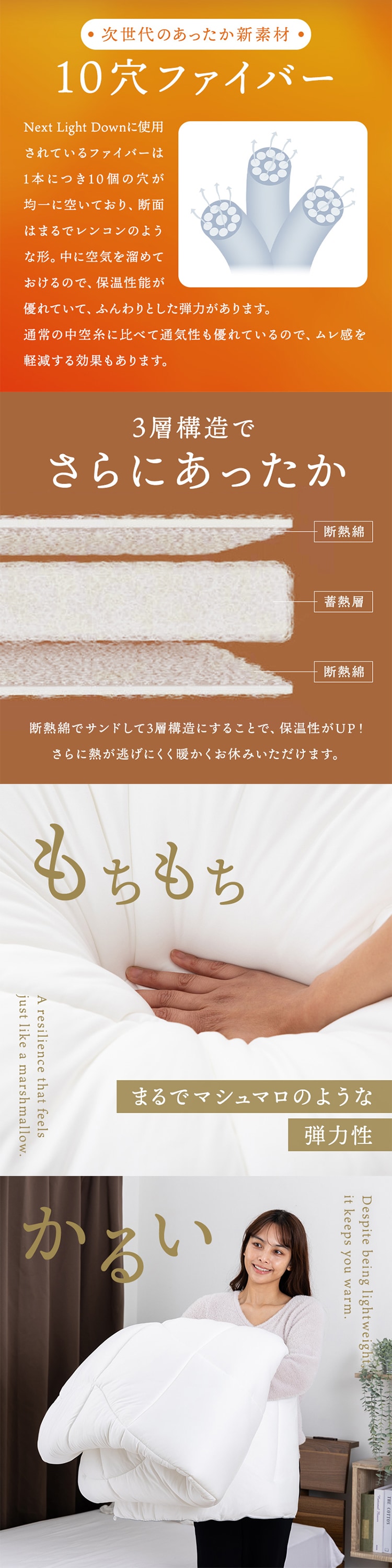 NEXT LIGHT DOWN 羽毛を超えた掛布団 ホワイト 95751 7338421