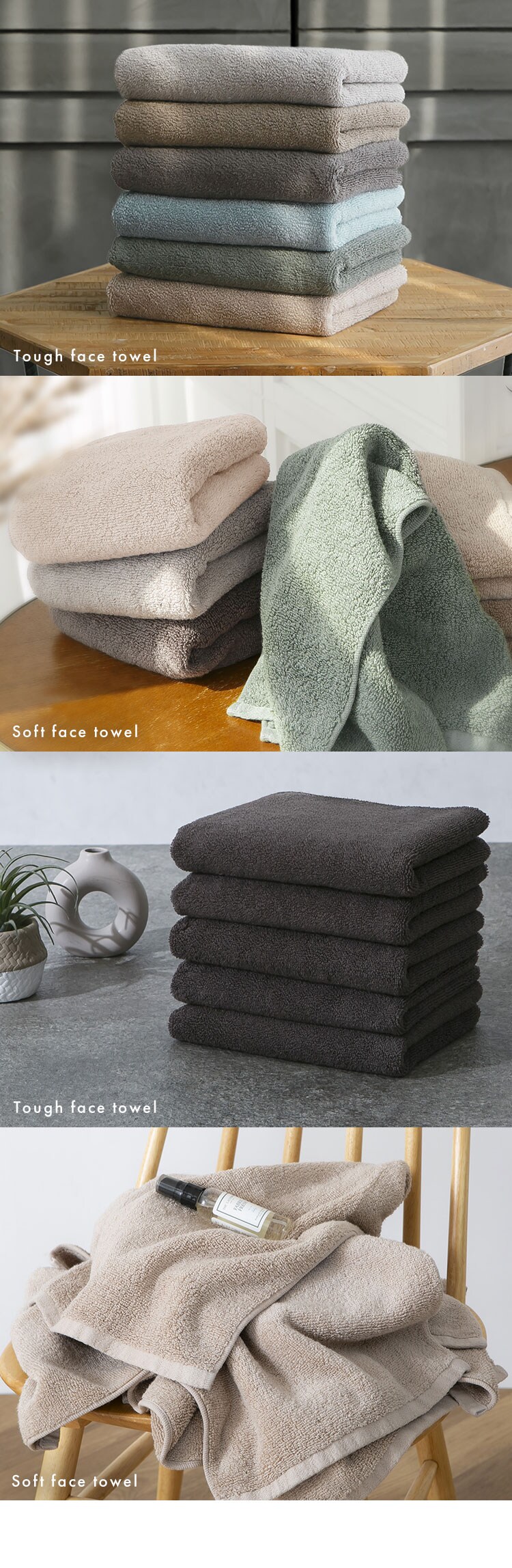 スマートエール しっかり長持ちフェイスタオル 10枚 ピンクベージュ5