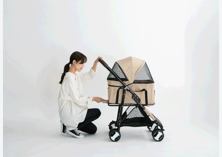 2wayペットカート ベージュ2