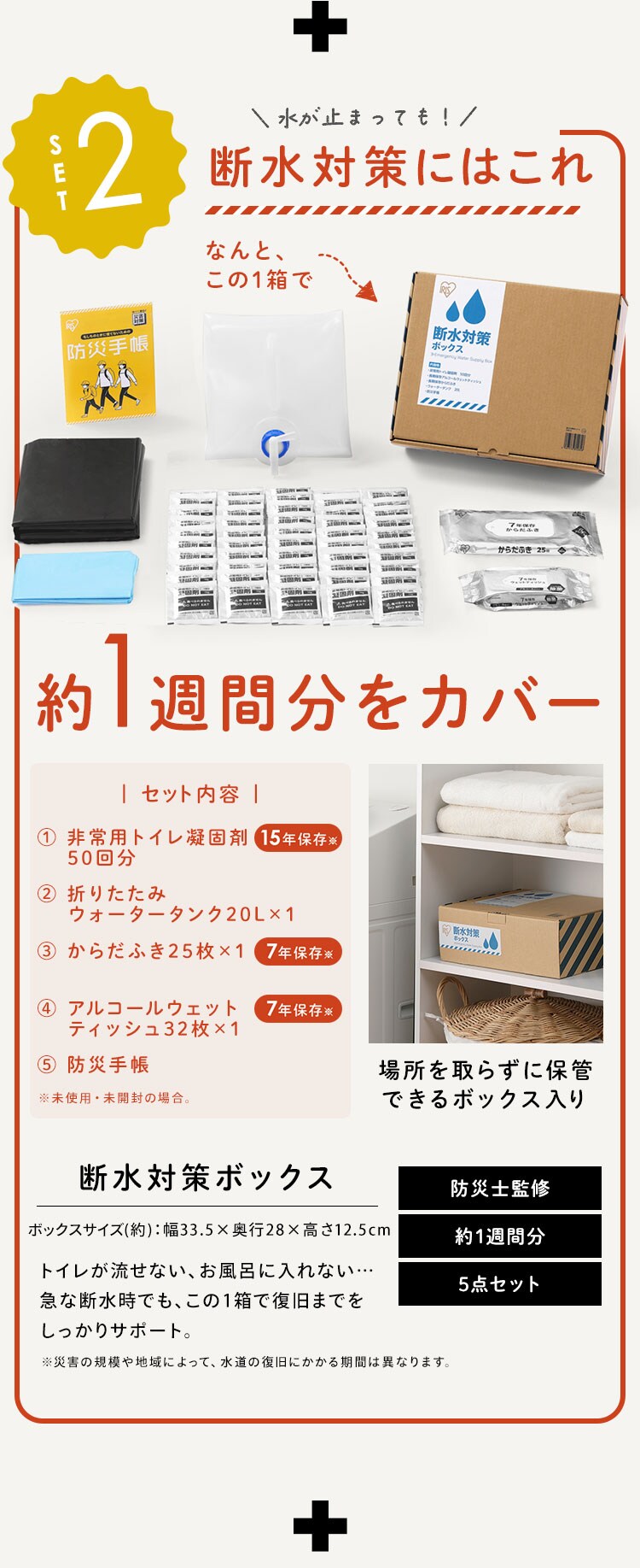 【バッテリー容量キャンペーン】防災セット 中身だけ バッテリーステーション+断水対策セット+PASTAセット5