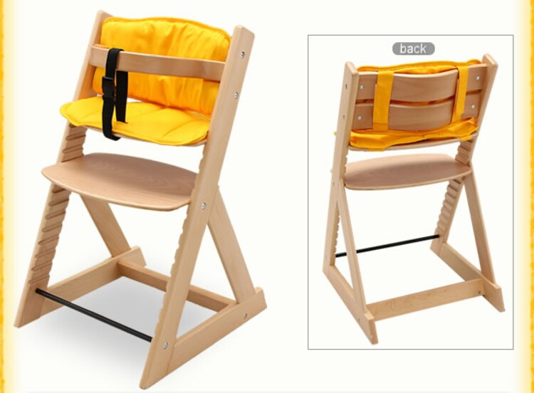 木製ベビー用ハイチェア クッション≪オレンジ・ネイビー≫【プラザセレクト】2