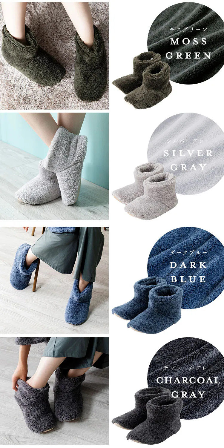 Blanko ルームブーツ Mサイズ マイクロミンクファー 洗濯可 シルバーグレー 6