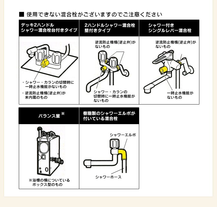 使用できない混合栓