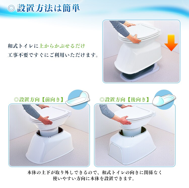和式トイレに上からかぶせるだけの簡単設置