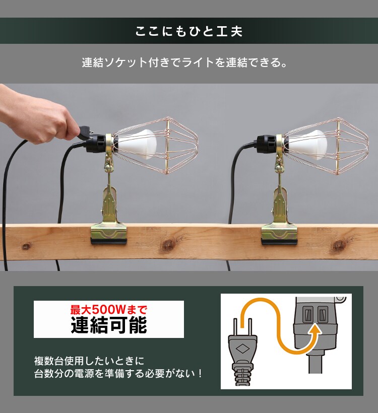 ワークライト LED クリップライト 人感センサー付き 屋内 作業灯 ILW-85GSC312