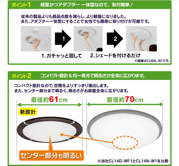 LEDシーリングライト CL14D-WF1【～14畳】調光