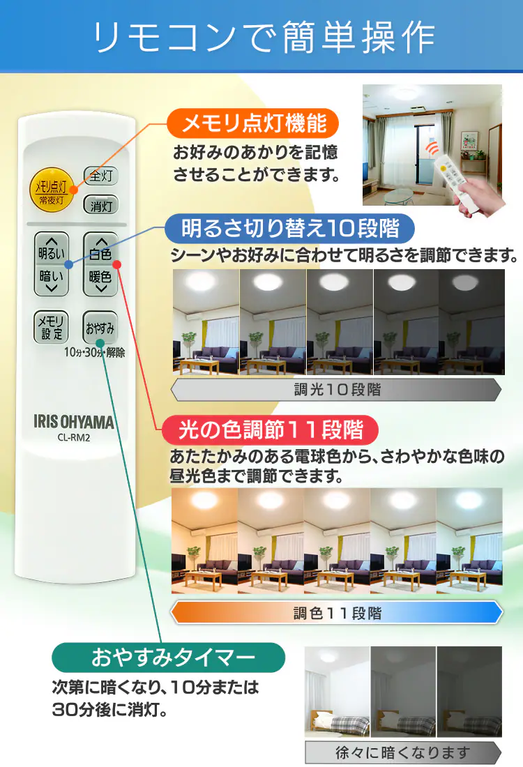リモコンで簡単操作
