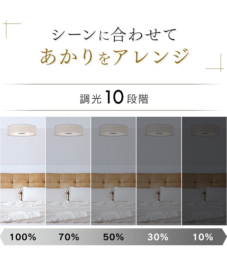 シーンに合わせて明るさを変えられる