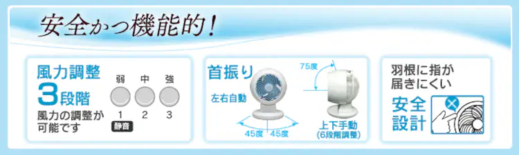 【訳あり】サーキュレーター 〜8畳 首振りタイプ Iシリーズ PCF-M15-A ブルー5