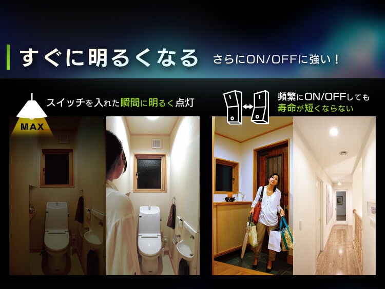すぐに明るくなる