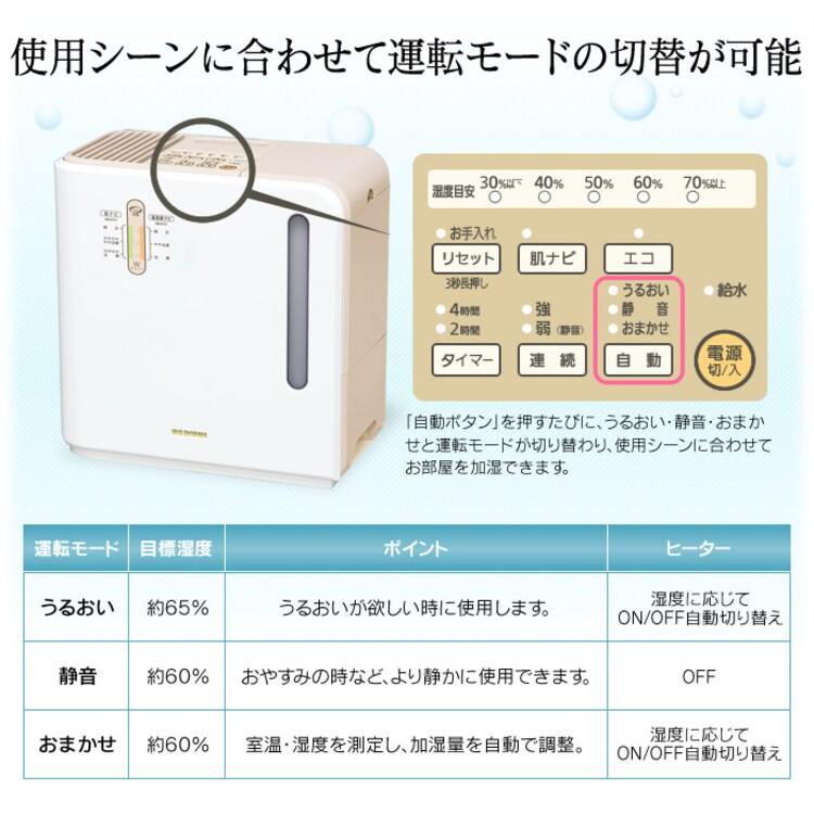 気化ハイブリット加湿器 500ml ARK-500Z-N ゴールド (イオン発生装置搭載)3