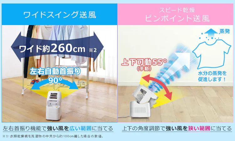 カラリエ ふとん乾燥機 自動左右首振り機能 タイマー付 IK-C500 ホワイト3