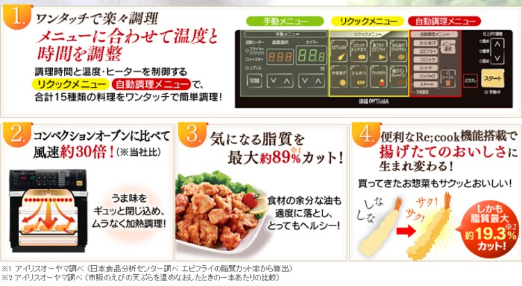 リクック熱風オーブン FVX-M3A-W 3