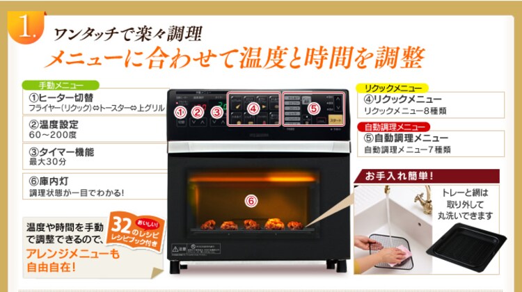 リクック熱風オーブン FVX-M3A-W 4