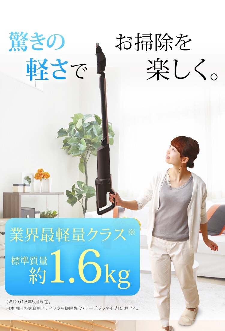 【訳あり】極細軽量スティッククリーナー(スタンド・モップ付) 17