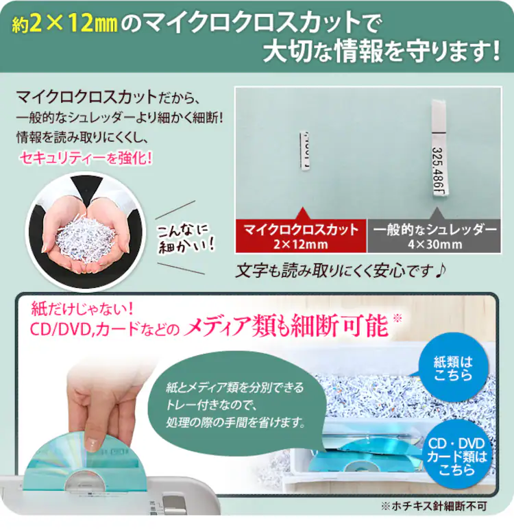 シュレッダー マイクロクロスカット 6枚同時細断 P6HMCS2