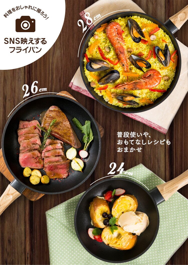 フライパン 26cm ガス火専用 スキレットコートパン SKL-26GS1