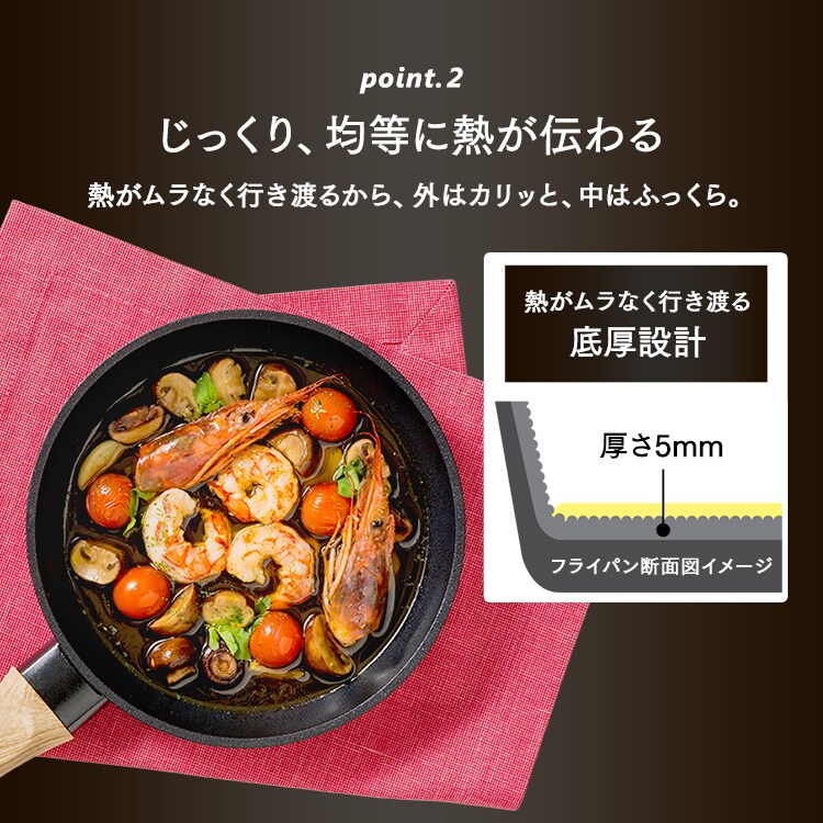 フライパン 26cm ガス火専用 スキレットコートパン SKL-26GS11