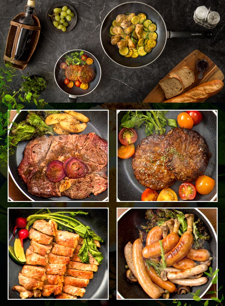 グリーンシェフ ロックスフライパン 28cm IH GC-RF-28I ブラック1