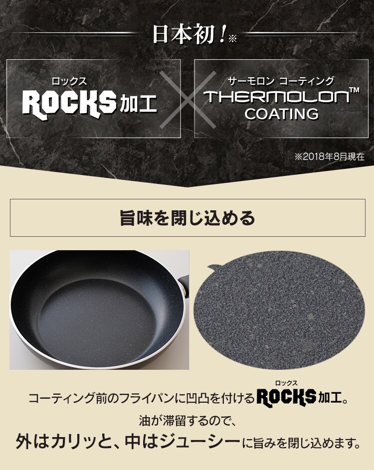 グリーンシェフ ロックスフライパン 28cm IH GC-RF-28I ブラック3
