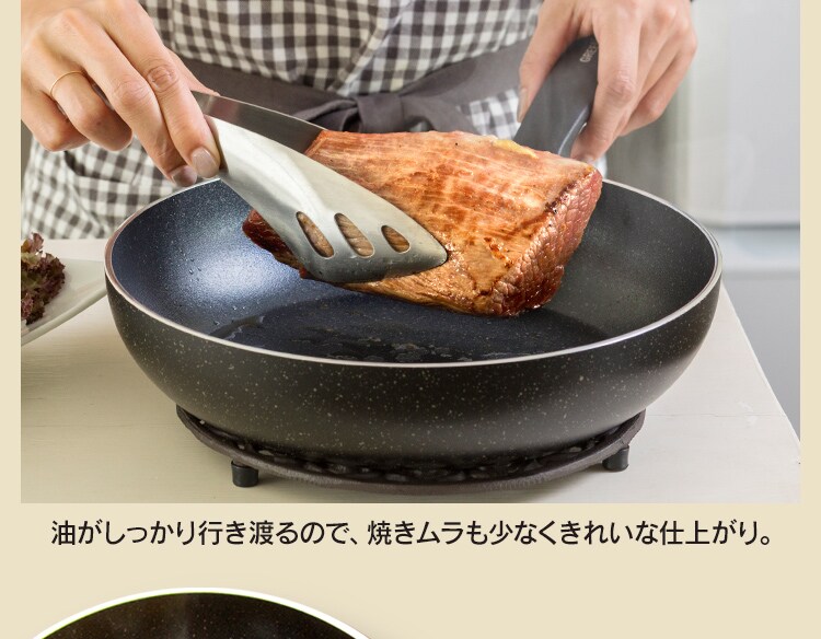 グリーンシェフ ロックスフライパン 28cm IH GC-RF-28I ブラック4