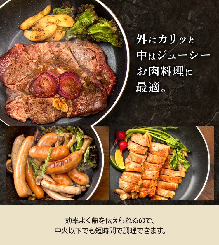 グリーンシェフ ロックスフライパン 28cm IH GC-RF-28I ブラック5