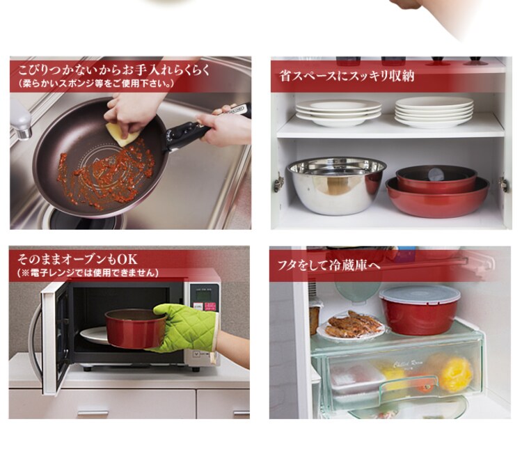 【IH対応】KITCHEN CHEF ダイヤモンドコートパン 9点セット H-IS-SE93