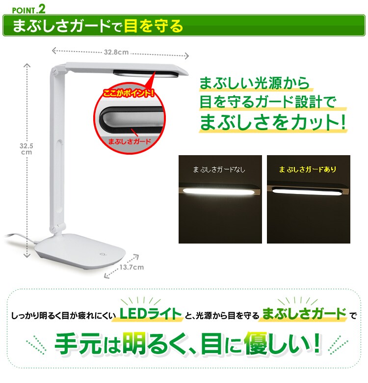 【POINT2】まぶしさガードで目を守る