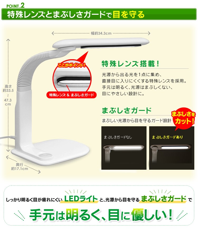 【POINT2】まぶしさガードで目を守る