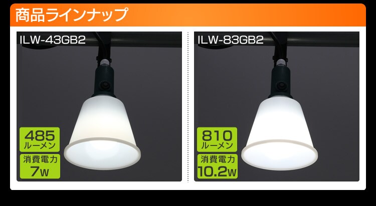 LEDワークライト防滴型 60形相当（810lm） ILW‐83GB26