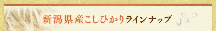 新潟県産こしひかりラインナップ