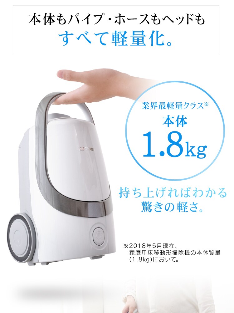 本体もホースもパイプもヘッドもすべて軽量化。