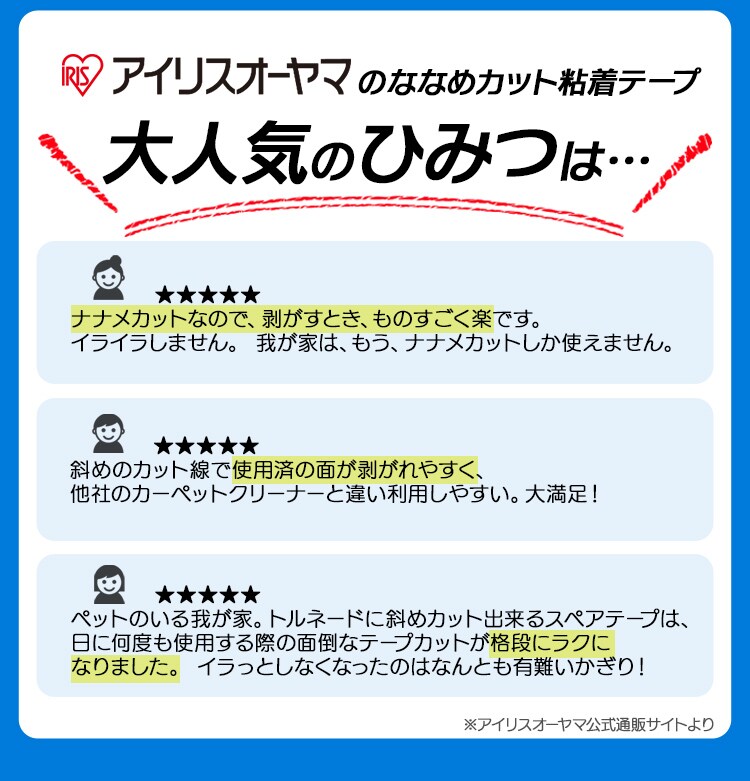 トルクル カーペットクリーナースペアテープ強粘着3巻入り ななめカット CCHS-3RN ホワイト ブラック2