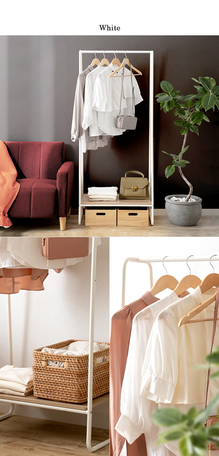 ハンガーラック 1段 プレミアム ボード1枚付き スタイルハンガー2WAYタイプ PI-B1 ブラック 11