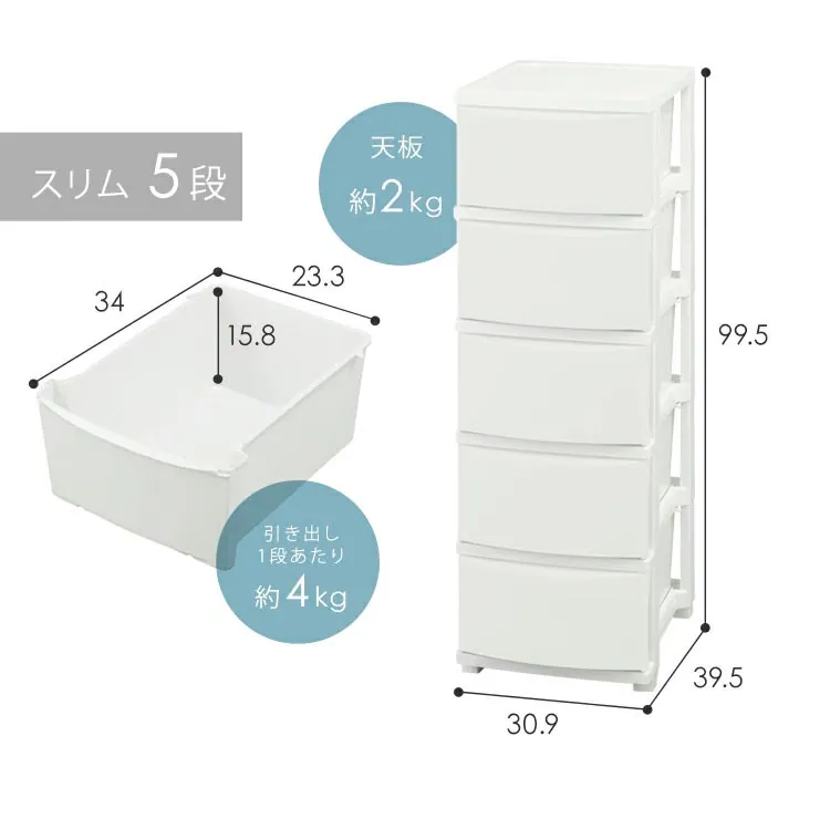 チェスト 3段 組み立て簡単 収納ボックス タンス コロネチェスト CLN-323 ホワイト7