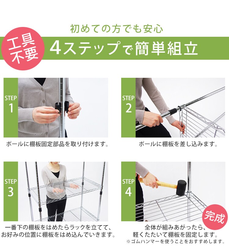 4ステップで簡単組立