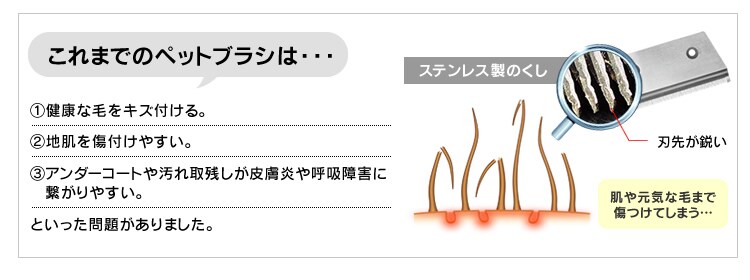 これまでのペットブラシは…