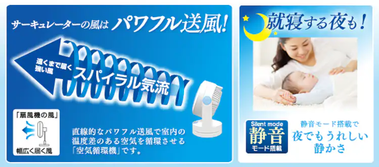 サーキュレーター 20畳 左右首振り PCF-HM23 全2色4