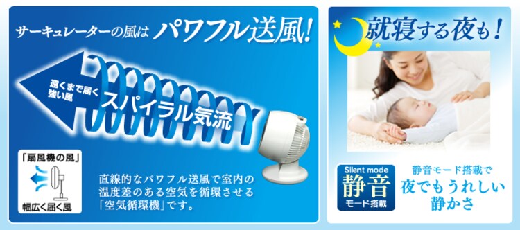 【訳あり】サーキュレーター 〜8畳 首振りタイプ Iシリーズ PCF-M15-A ブルー4