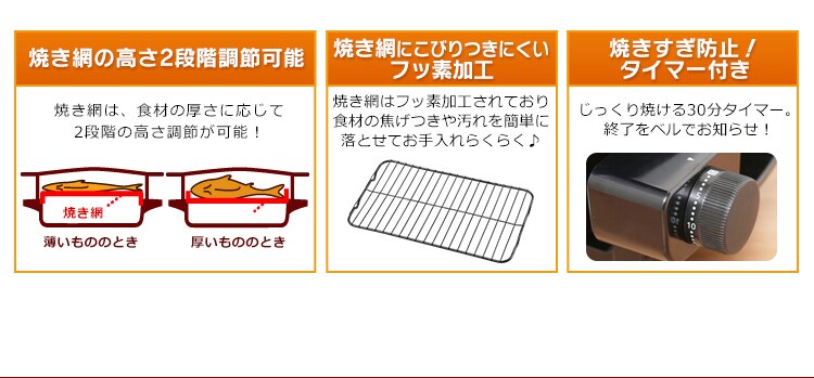マルチロースター 両面焼き EMT-1101-R レッド H568672