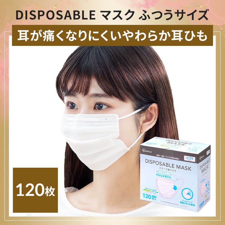 【120枚】DISPOSABLE プリーツマスク 