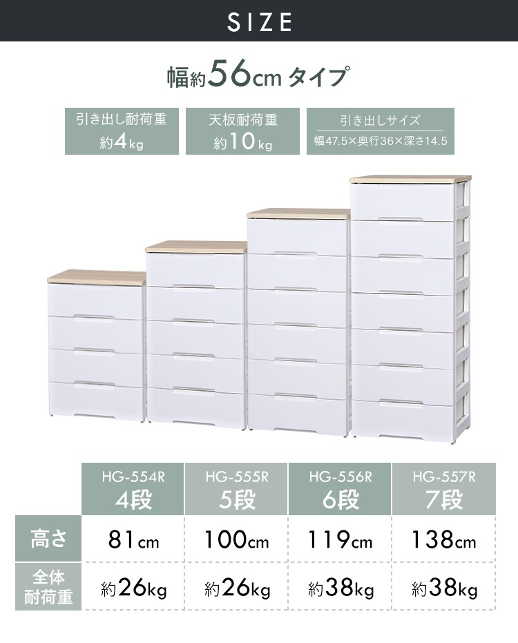 【訳あり】 チェスト 5段 収納ボックス タンス ウッドトップチェスト HG-555 スモーキーブルー12