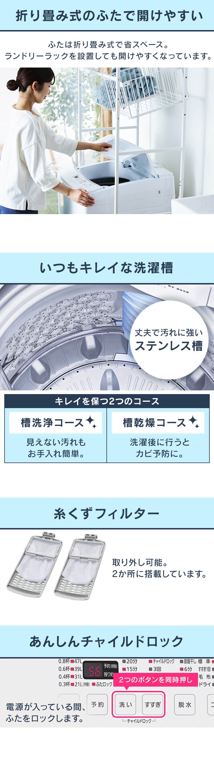 【訳あり】 洗濯機 7.0kg スプラウォッシュ IAW-T705E-W +洗剤付き4