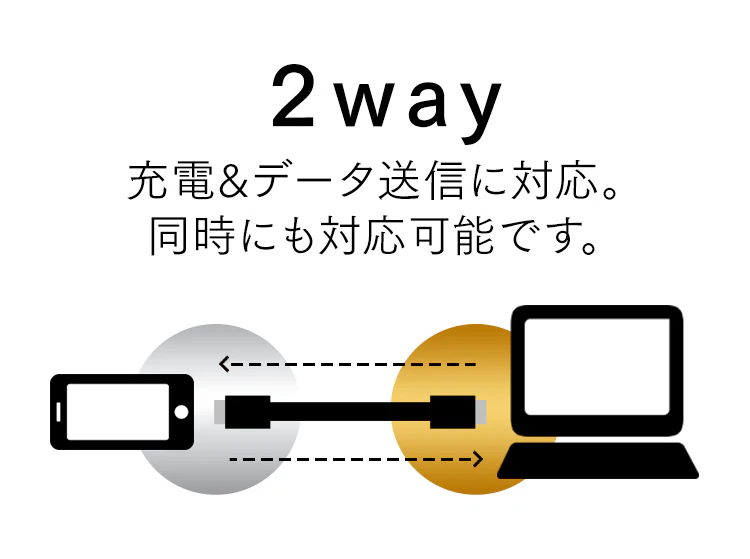 【メール便】USB-Cケーブル 2m ICAC-A20 全2色1