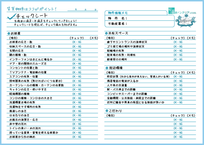 チェックポイントシート