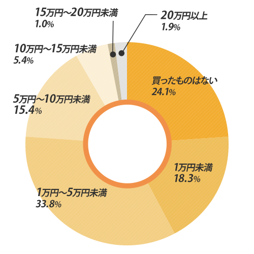 一人暮らしを始めた後に費やす家具・インテリア用品金額