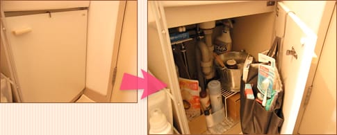 空間を使い切って、物を取り出しやすく